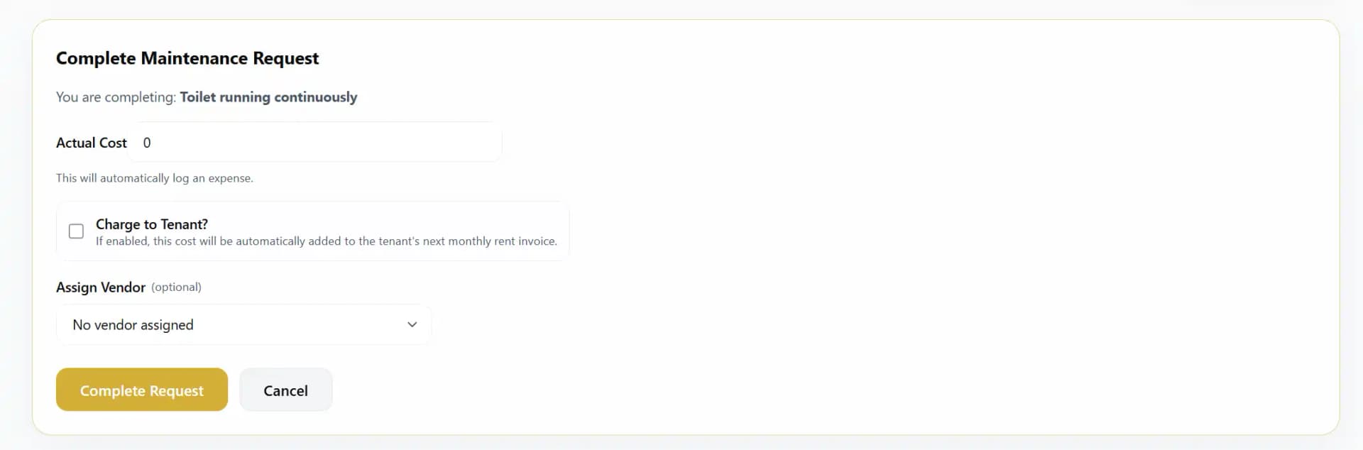 Maintenance Complete