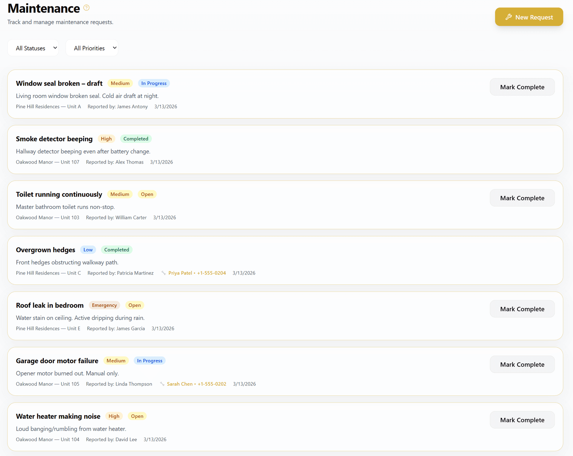 Maintenance Management