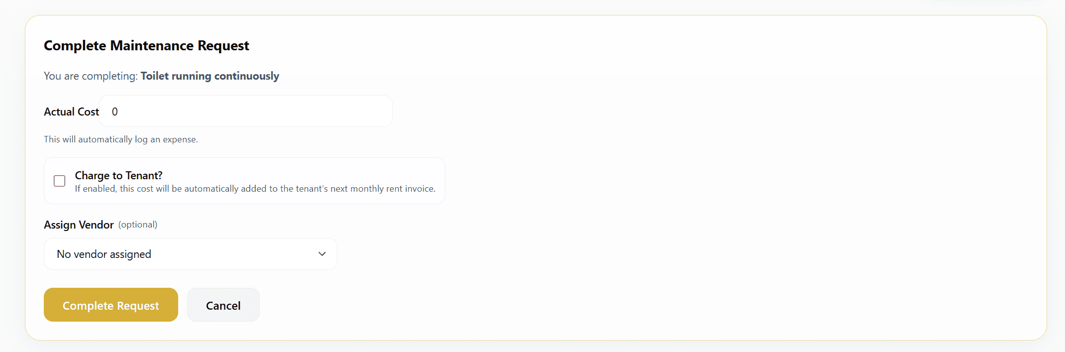 Maintenance Complete